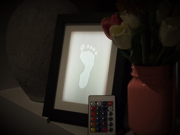 Personalised Lithophane LED Baby Photo Frame — Timber or Black