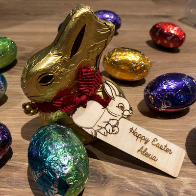 Personalised Easter Engraved Plywood Gift Tag