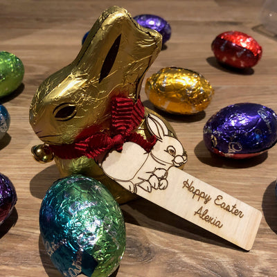 Personalised Easter Engraved Plywood Gift Tag (Variation)