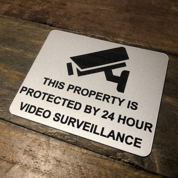 CCTV Property Surveillance Engraved Acrylic Plaque Sign