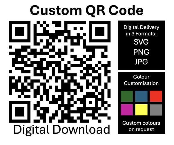 Custom QR Code Digital File — SVG, PNG & JPG