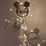 Personalised Mickey Mouse Acrylic, Plywood or MDF Bauble