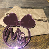 Personalised Minnie Mouse Acrylic, Plywood or MDF Bauble