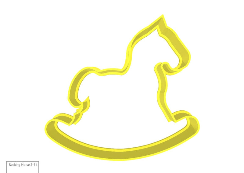 Rocking Horse 3D Printed Cookie Cutter