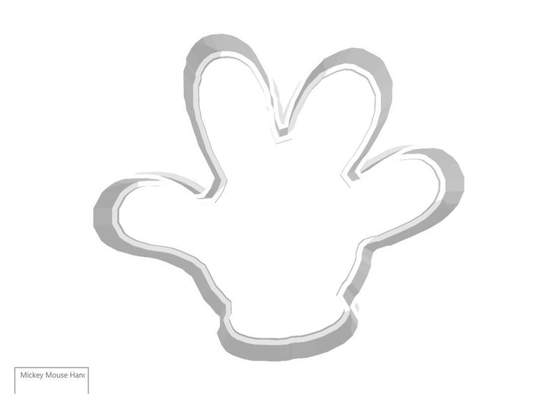 Mickey Glove Hand 3D Printed Cookie Cutter