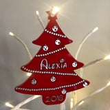 Personalised Christmas Tree Acrylic Bauble — Silver or Gold Trim