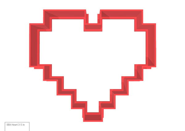 8-Bit Love Heart Cookie Cutter