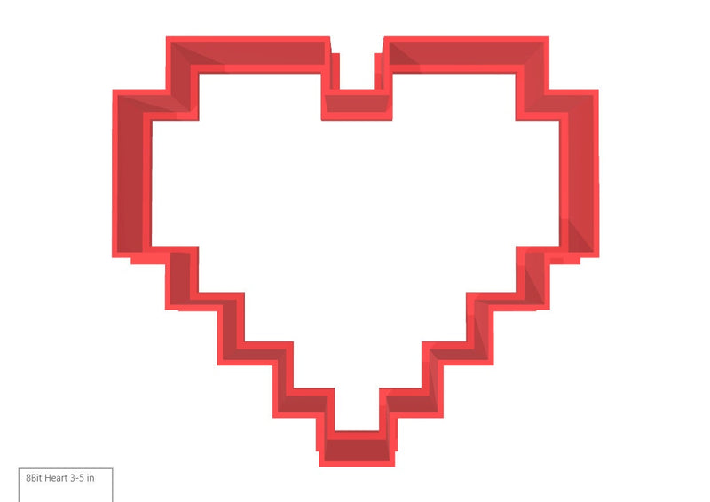 8-Bit Love Heart Cookie Cutter