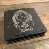 Custom Laser Engraved Natural Slate Coaster