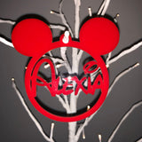 Personalised Mickey Mouse Acrylic, Plywood or MDF Bauble