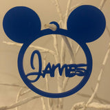 Personalised Mickey Mouse Acrylic, Plywood or MDF Bauble
