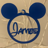 Personalised Mickey or Minnie Mouse Acrylic, Plywood or MDF Bauble