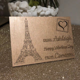 Personalised Laser Engraved Plywood Valentine Postcard