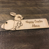 Personalised Easter Engraved Plywood Gift Tag (Variation)