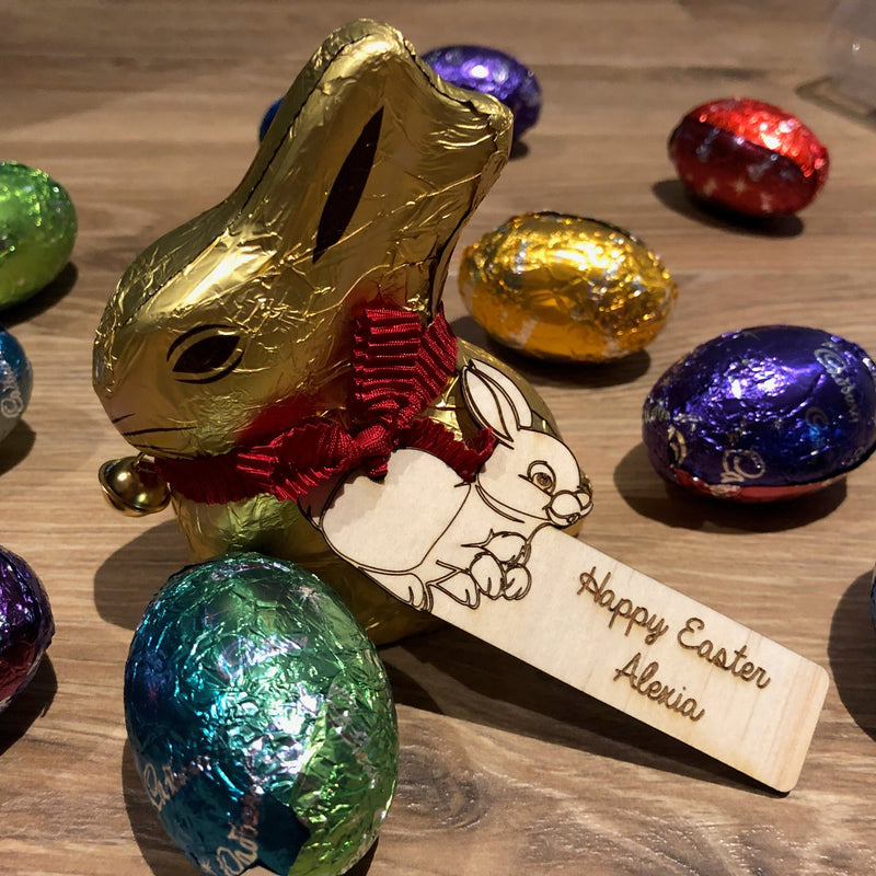 Personalised Easter Engraved Plywood Gift Tag (Variation)