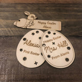 Personalised First Easter Engraved Plywood Gift Tag