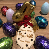 Personalised Easter Teacher Engraved Plywood Gift Tag