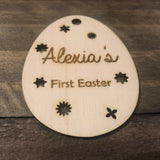 Personalised First Easter Engraved Plywood Gift Tag