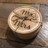 Personalised Laser Engraved Mr & Mrs Mango Wood Coasters