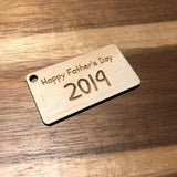 Personalised Plywood Father's Day Laser Engraved Keyring