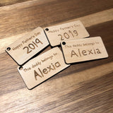 Personalised Plywood Father's Day Laser Engraved Keyring