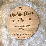 Personalised Timber Birth Announcement Sign