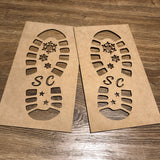 Santa Boot Print Christmas Eve Stencils