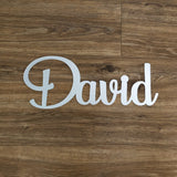 Personalised Acrylic, Plywood, MDF or Bamboo Script Name Sign — 100–500mm