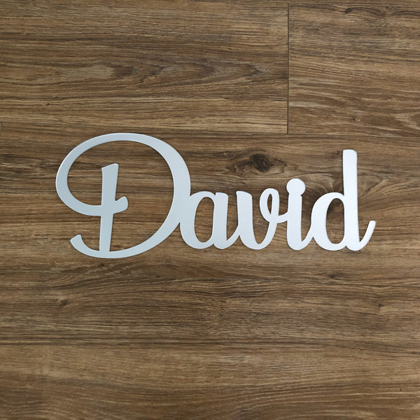 Personalised Acrylic, Plywood, MDF or Bamboo Script Name Sign — 100–500mm