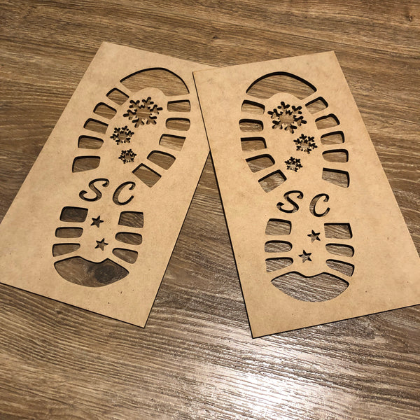 Santa Boot Print Christmas Eve Stencils
