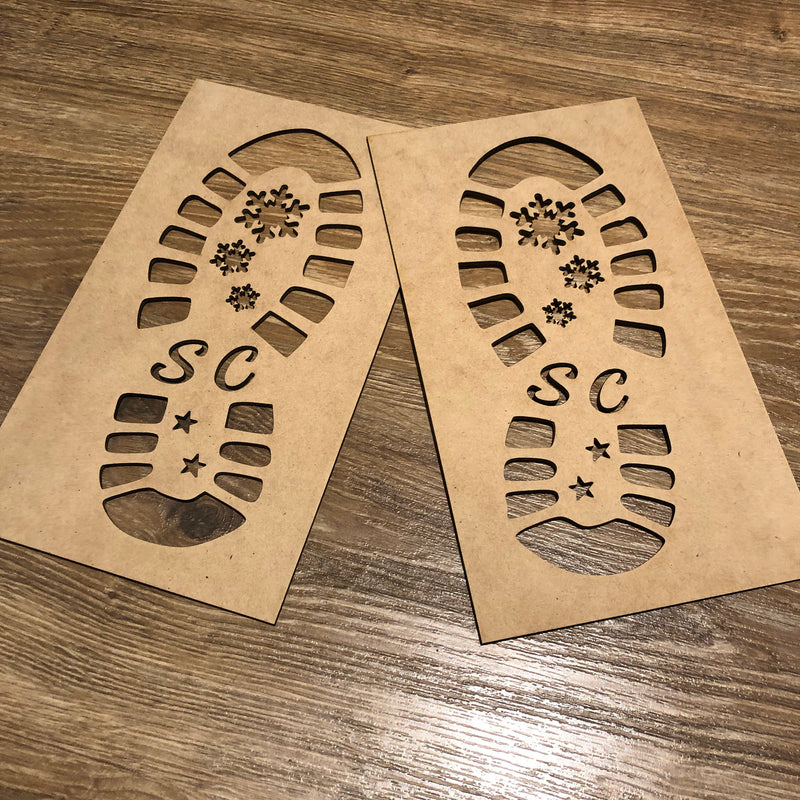 Santa Boot Print Christmas Eve Stencils