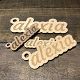 Personalised Laser Engraved Timber Name Keyring