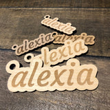 Personalised Laser Engraved Timber Name Keyring (Variation)