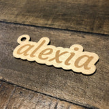 Personalised Laser Engraved Timber Name Keyring (Variation)