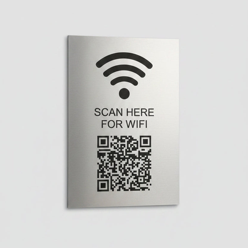 Custom WiFi QR Code Self-Adhesive Acrylic Sign