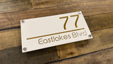 Custom Two-Layer Acrylic House Number Plaque — White Front
