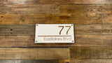 Custom Two-Layer Acrylic House Number & Street Name Plaque — White Front