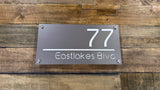 Custom Two-Layer Acrylic House Number & Street Name Plaque — White Front