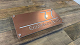 Custom Rose Gold Acrylic House Number & Street Name Plaque