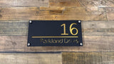 Custom Two-Layer Acrylic House Number & Street Name Plaque — Black Front (Variation)