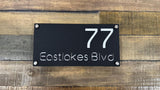 Custom Two-Layer Acrylic House Number & Street Name Plaque — Black Front