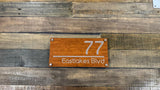 Custom Two-Layer Acrylic House Number Plaque — Timber Look