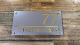 Custom Two-Layer Acrylic House Number Plaque — Brushed Silver