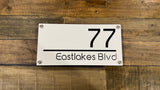 Custom Two-Layer Acrylic House Number & Street Name Plaque — White Front