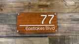 Custom Two-Layer Acrylic House Number & Street Name Plaque — White Front