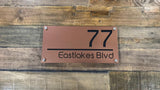 Custom Rose Gold Acrylic House Number & Street Name Plaque