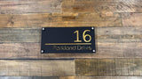Custom Two-Layer Acrylic House Number & Street Name Plaque — Black Front (Variation)