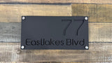 Custom Two-Layer Acrylic House Number & Street Name Plaque — Black Front