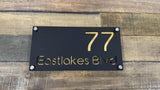 Custom Two-Layer Acrylic House Number & Street Name Plaque — Black Front