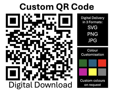 Custom QR Code Digital File — SVG, PNG & JPG